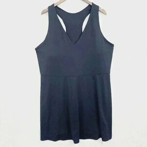 NEW Fabletics  Fit & Flare Racerback Mini Tank Dress 4X Black‎ 3536c